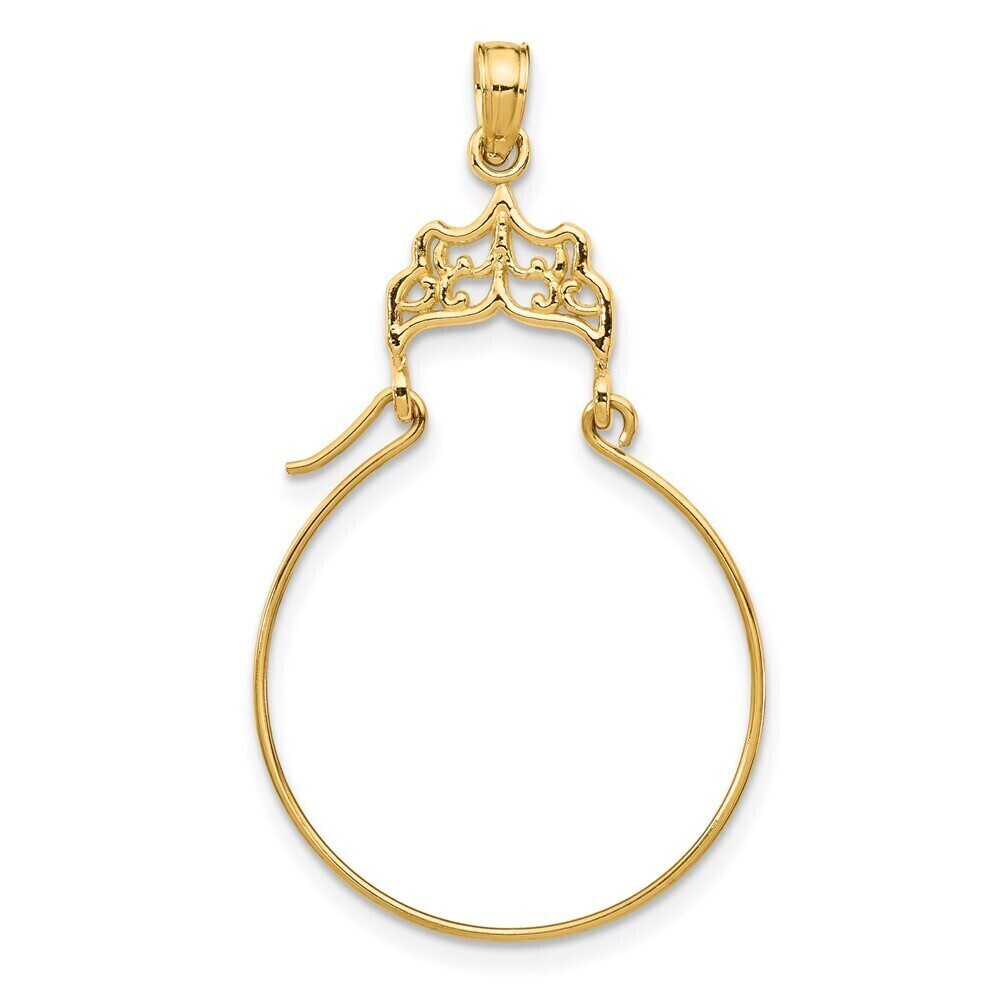 Million Charms 10k Yellow Gold Filigree Charm Holder Genuine Gold